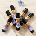 Black lip butter tubes with original labels in a spa setting