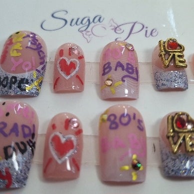 I Love the 80s Press on Nails