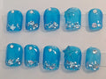 Clear Blue Press On Nailz