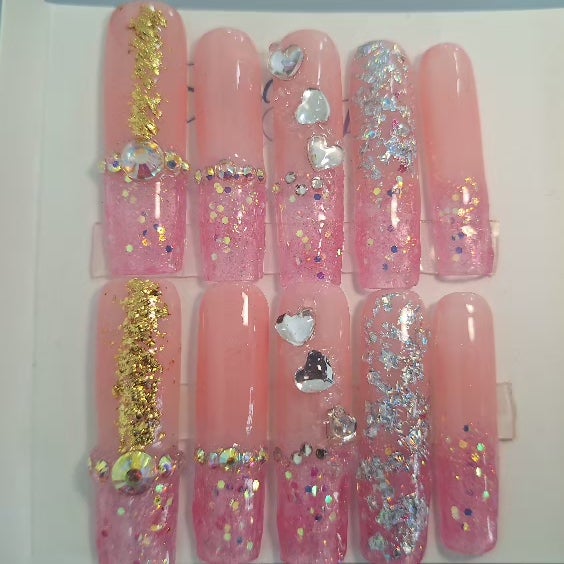 Pink Princess Press On Nails