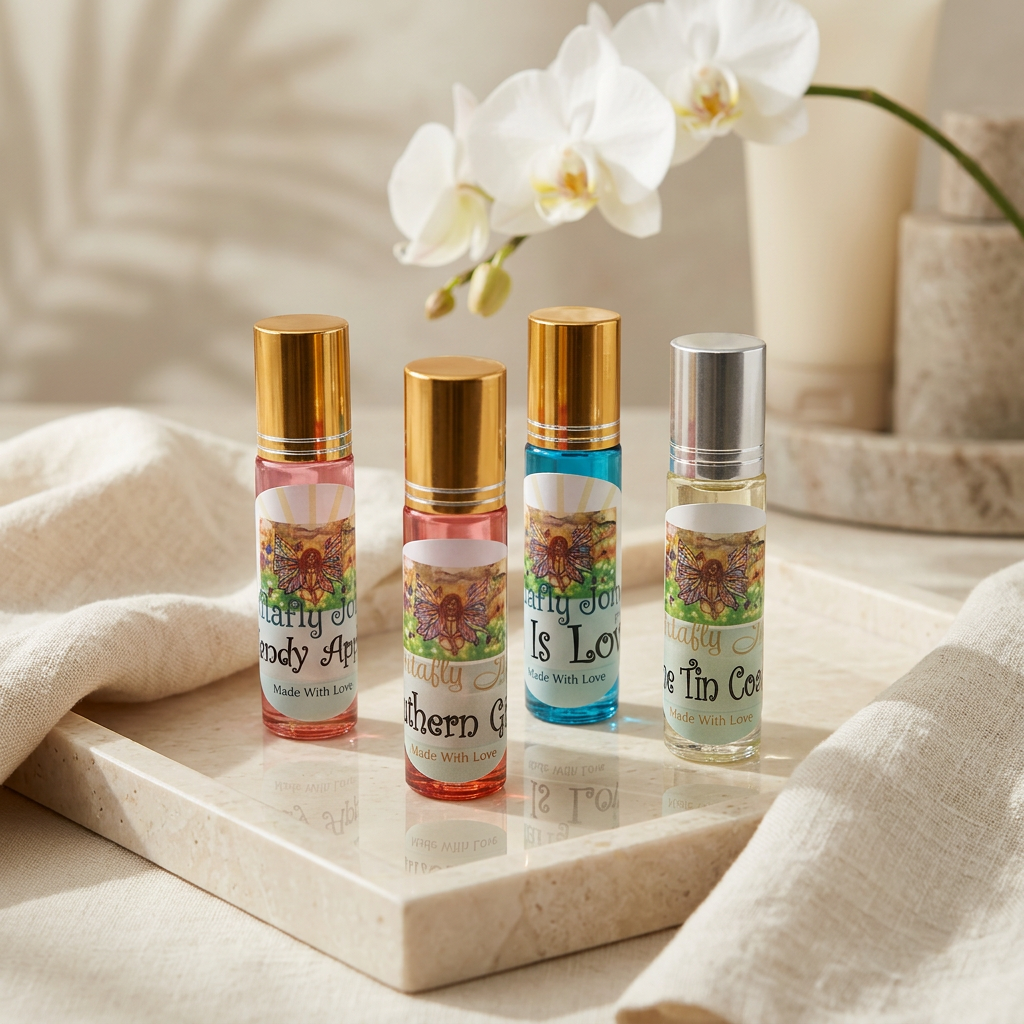 Roll-On Perfume Oil in a spa vanity setting