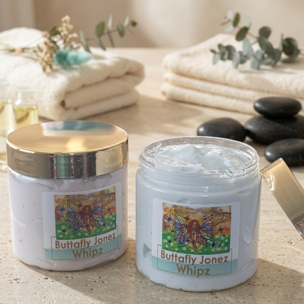 Whipz Body Cream with a spa-inspired background